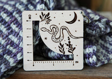 Load image into Gallery viewer, Snake with Moon Gauge Ruler - Maple &amp; Bronze Fiber Arts
