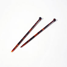 Load image into Gallery viewer, Knitting Needle Hair Stick Set: Dark Tortoise
