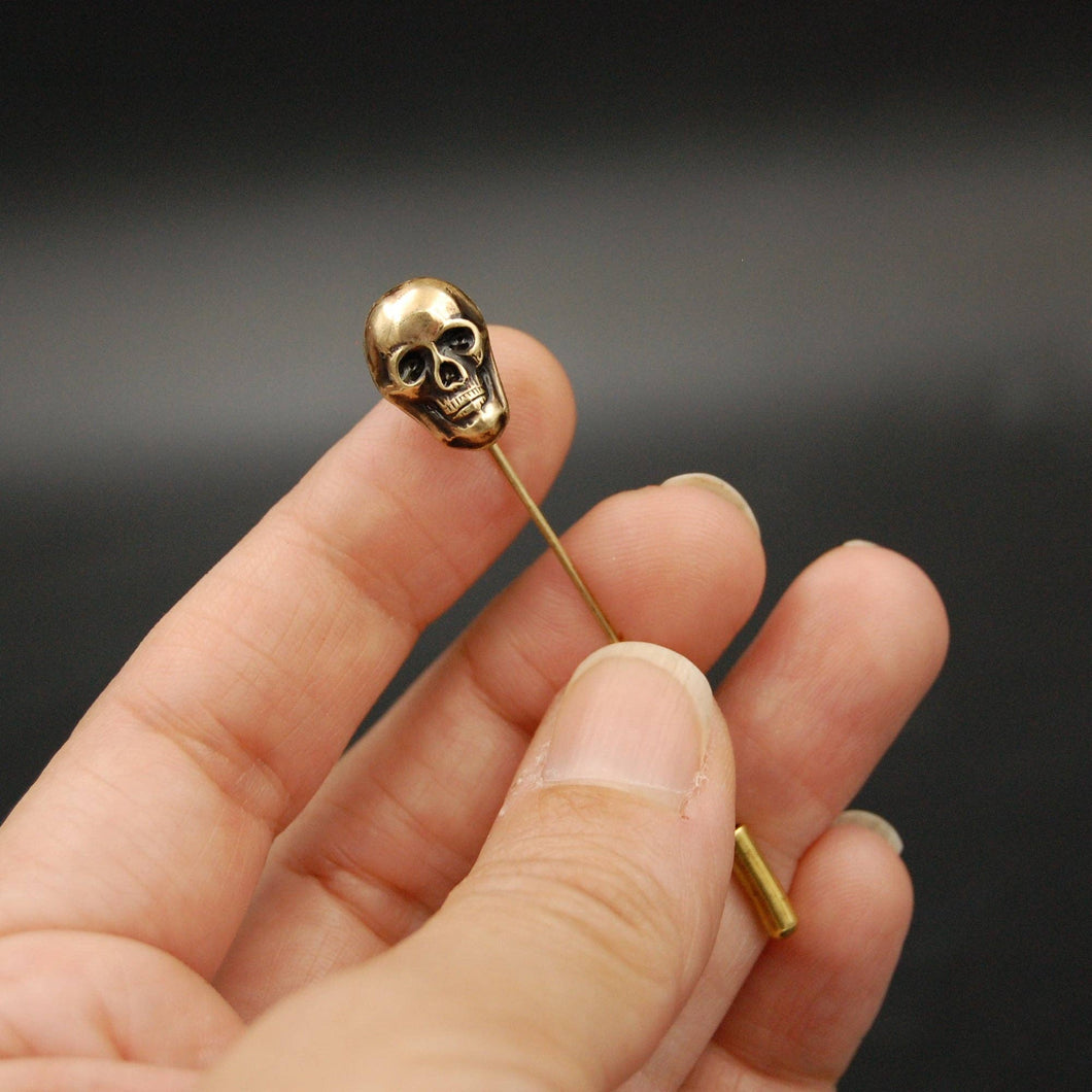 Gothic Handmade Brass Skull Stick Pin
