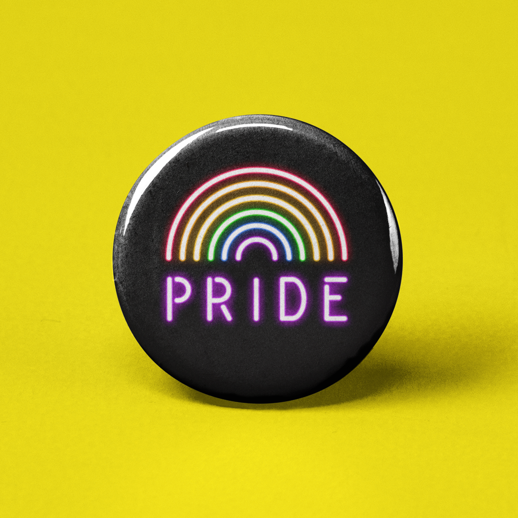 Pride Neon Pinback Button