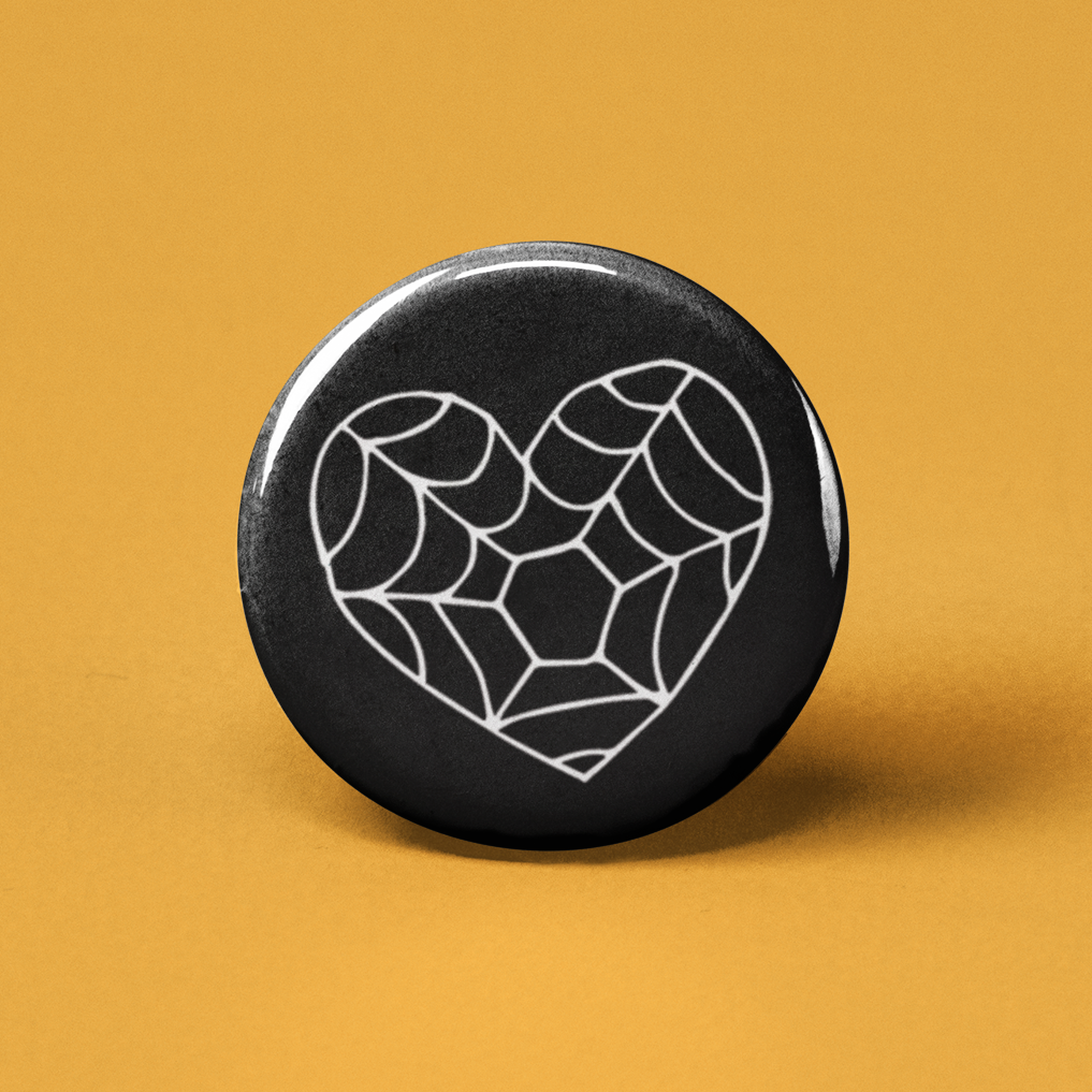 Heart Spider Web Pinback Button