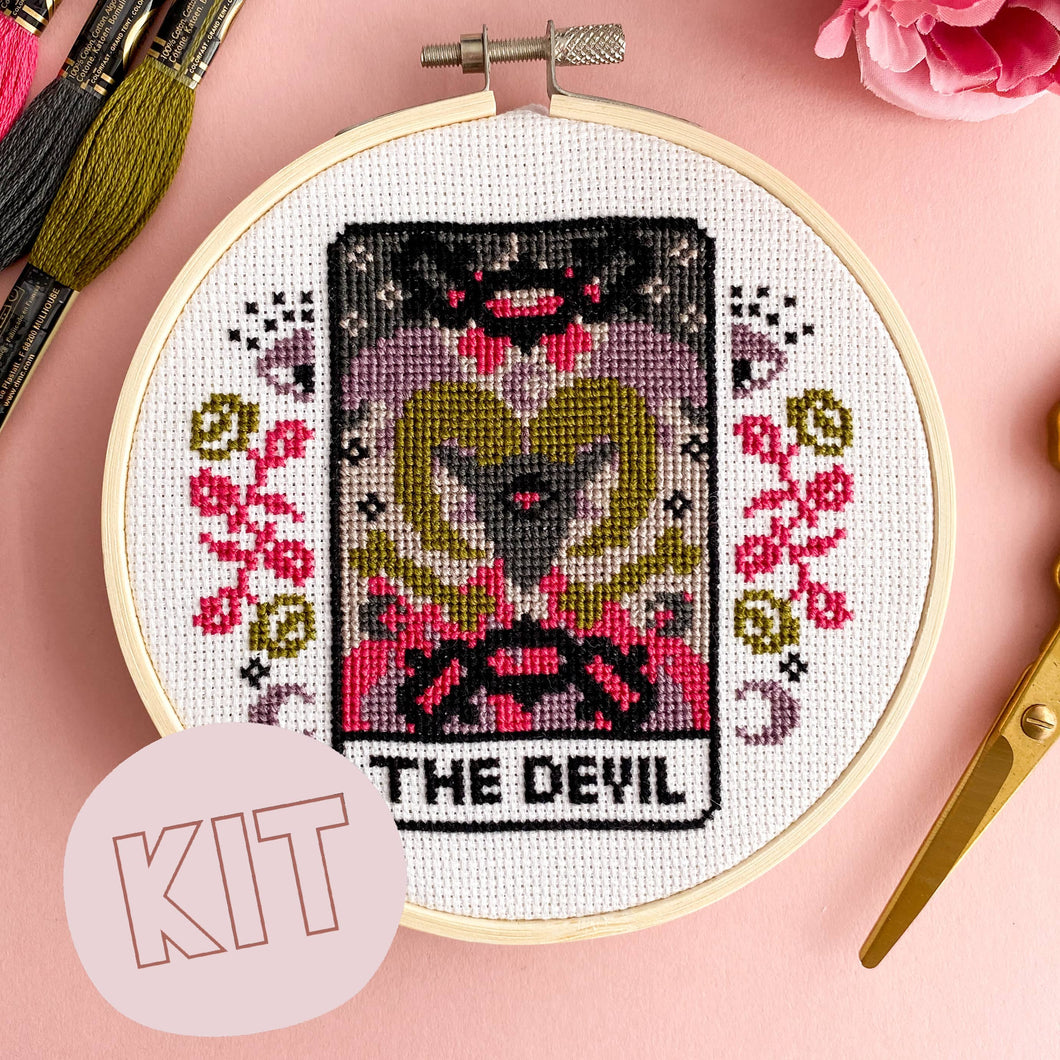 The Devil Tarot Card Cross Stitch Kit