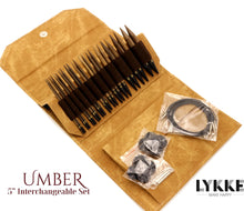 Load image into Gallery viewer, LYKKE 5” Umber Birchwood Interchangeable Needle Set
