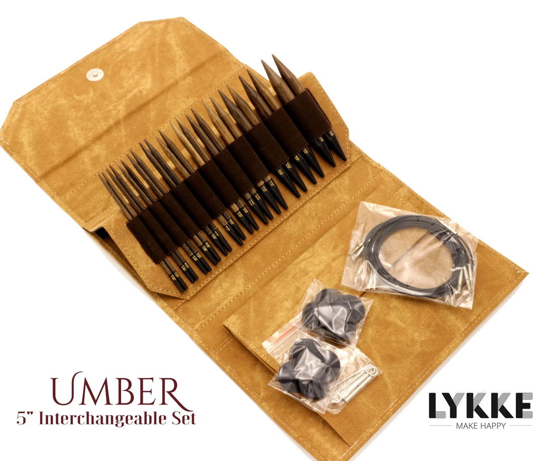 LYKKE 5” Umber Birchwood Interchangeable Needle Set