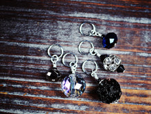Load image into Gallery viewer, Midnight Glam Set of 5 Stitch Markers
