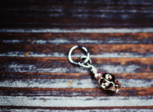 Load image into Gallery viewer, Rose Gold Hematite Skull Individual Stitch Marker

