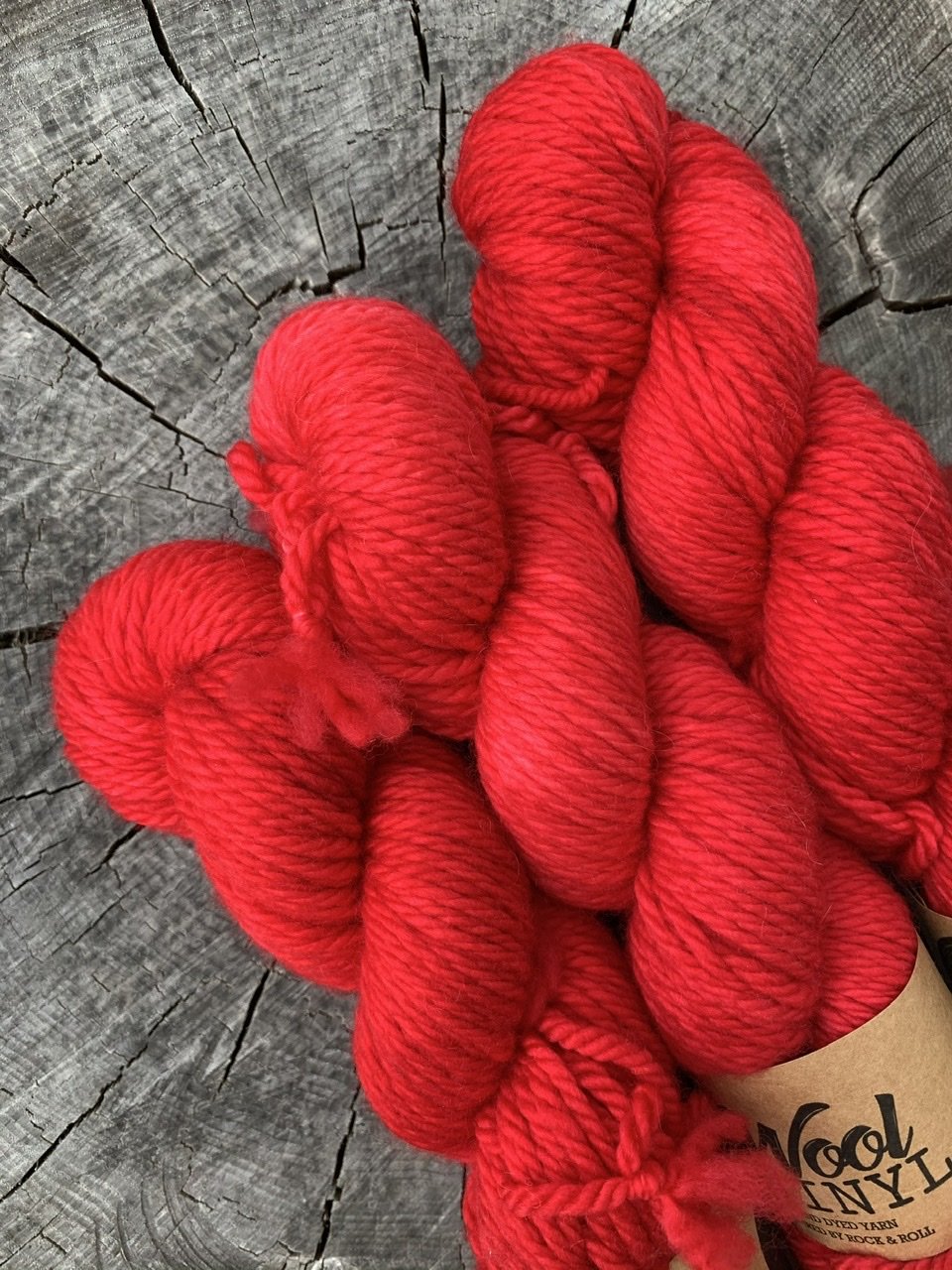 Wool & Vinyl Bulky Yarn - Cherry Pie