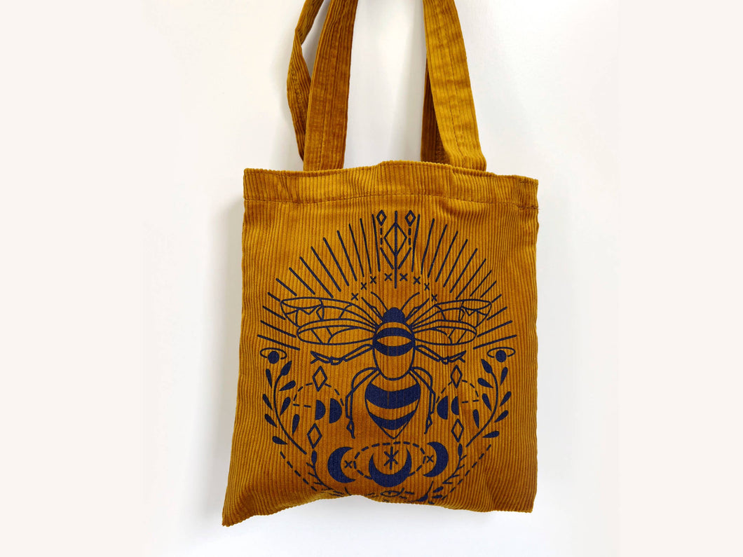 Bee Corduroy tote bag