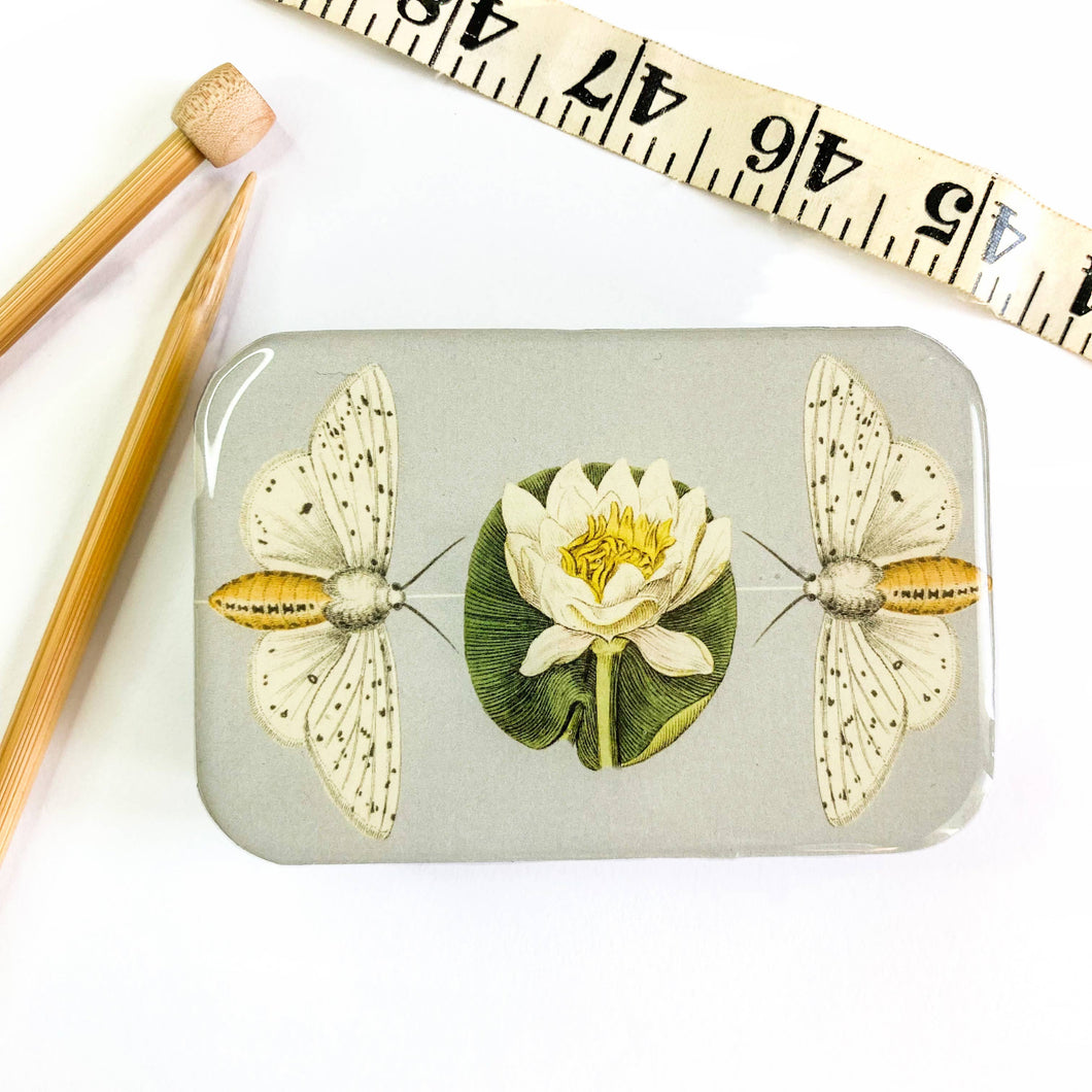 Moth & Lotus Flower Notions Tin