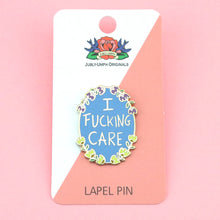 Load image into Gallery viewer, I FUCKING CARE LAPEL PIN
