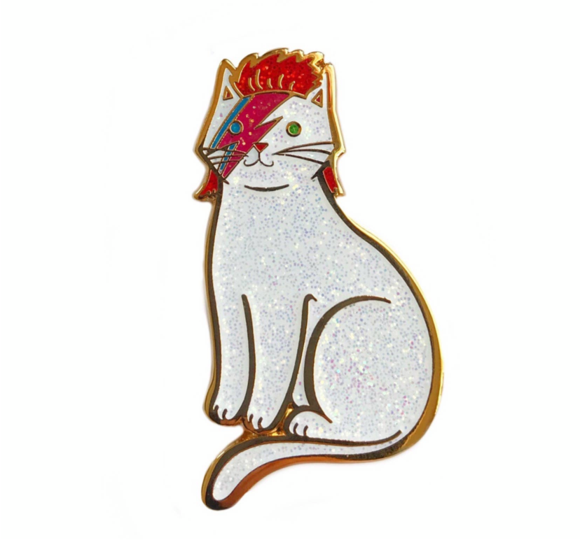Bowie Cat Enamel Pin
